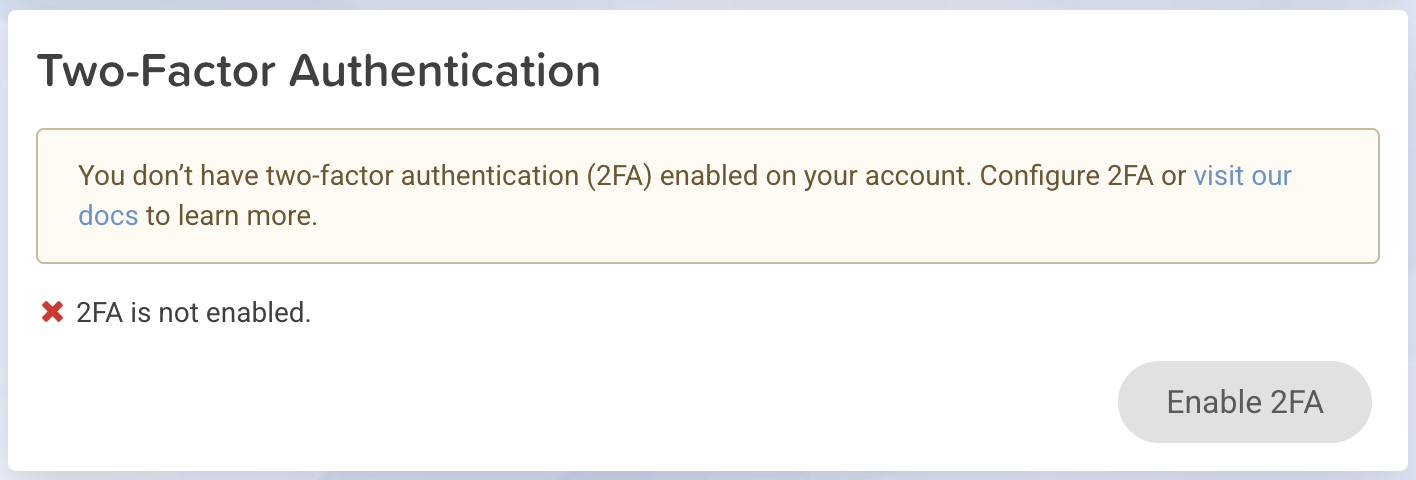 2FA section